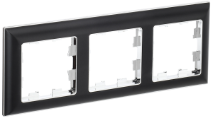 Рамка 3-я Хром Черный Brite