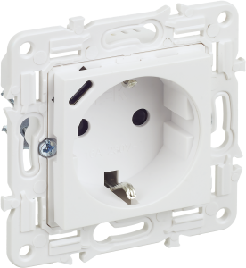 Розетка 1-м 16А С/У З/К со шторками+USB С 18Вт Арктический белый Skandy