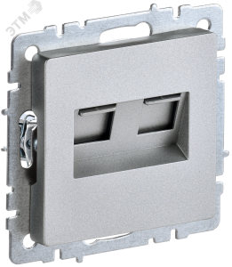 Розетка RJ45+RJ45 кат.5Е С/У Алюминий Brite