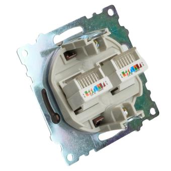 Розетка RJ45+RJ45 С/У Шоколад Катрин