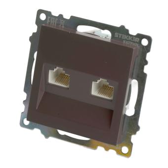 Розетка RJ45+RJ45 С/У Шоколад Катрин