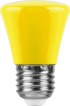 Лампа светодиодная 1W Е27 C45 колокольчик  желтый LB-372 Feron