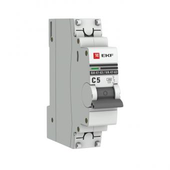 Автоматический выключатель 1P  5А (D) 4,5kA ВА 47-63 EKF PROxima