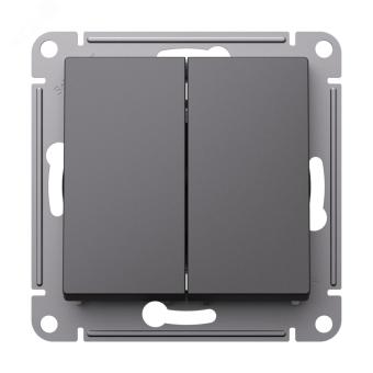 Выключатель 2-кл 10А С/У Базальт AtlasDesign