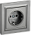 Розетка 1-м 16А С/У З/К со шторками в сборе Сталь Brite