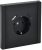 Розетка 1-м 16А С/У З/К со шторками+USB A+С 18Вт винтовое крепление Металл черный Forte&Piano