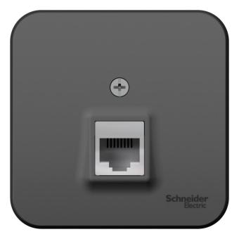 Розетка RJ45 кат.5Е О/У изолирующая пластина Антрацит Blanca