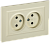 Розетка 2-м 10А С/У со шторками в сборе Бежевый Brite