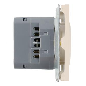 Розетка 1-м 16А С/У З/К со шторками+USB + Type C Кашемир Эмили