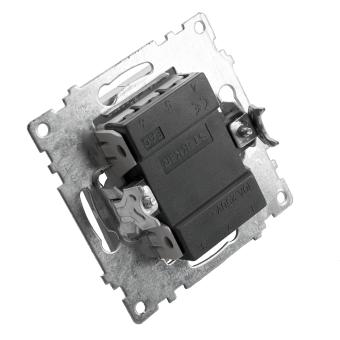 Выключатель 2-кл 10А С/У Серебро Катрин