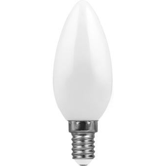 Лампа сд Е14 C35 7W 2700K филамент свеча  матов. LB-66 Feron