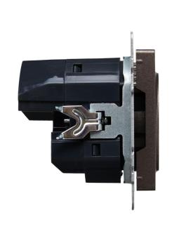 Розетка 1-м 16А С/У З/К со шторками+USB A+С 18Вт Бронза Brite