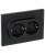 Розетка 2-м 16А С/У З/К со шторками Металл Черный Forte&Piano