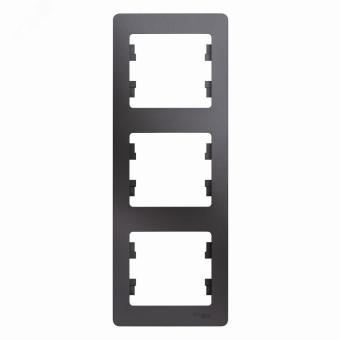 Рамка 3-я вертикальная Графит Glossa