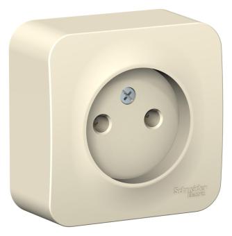 Розетка 1-м 16А О/У изолирующая пластина Молочный Blanca