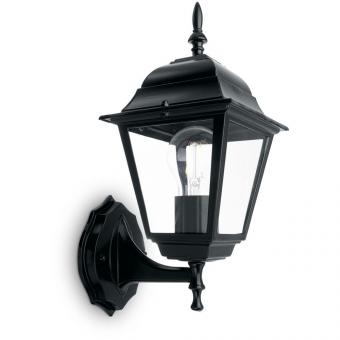 Светильник садово-парковый «Классика» (НБУ)  4101 1*60W, E27, 230V, IP44, цвет черный, 4-х гранник, на стену вверх, 150*195*360мм Feron