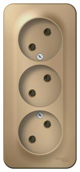 Розетка 3-м 16А О/У изолирующая пластина Титан Blanca