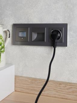 Розетка 1-м 16А С/У З/К со шторками+USB A+С 18Вт Сталь Brite