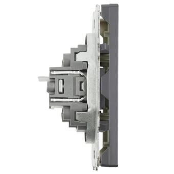 Розетка RJ45+RJ45 С/У Платиново-серый Эмили