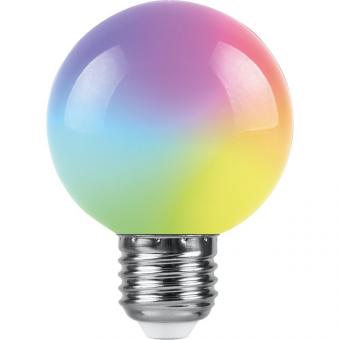 Лампа светодиодная 3W Е27 G60  RGB LB-371 матовый плавная сменая цвета Feron