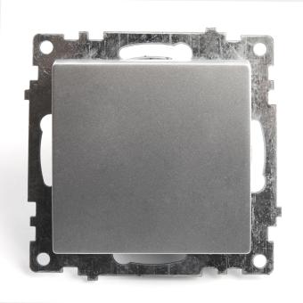Выключатель 1-кл 10А С/У Серебро Катрин