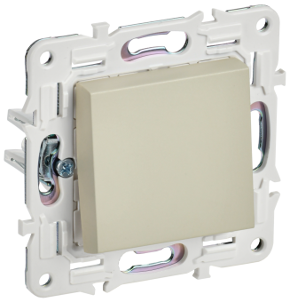 Выключатель 1-кл 10А С/У Бежевый Skandy