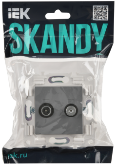 Розетка TV антенна + SAT С/У Серый Skandy