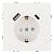 Розетка 1-м 16А С/У З/К со шторками+USB + Type C Белый фарфор Эмили