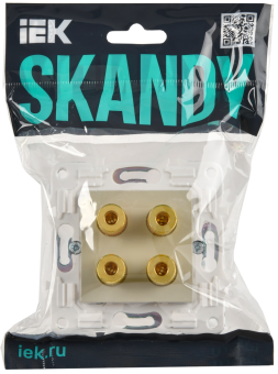 Розетка Аудио 4-м С/У Бежевый Skandy