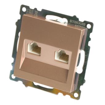 Розетка RJ45+RJ45 С/У Шампань Катрин