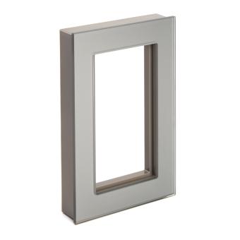 Рамка 2-я без перемычки стекло Серебро Катрин