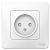 Розетка 1-м 16А С/У со шторками Белый Blanca