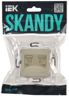 Розетка RJ45+RJ45 кат.5Е С/У Бежевый Skandy