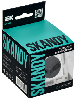 Термостат для теплого пола с электронным индикатором Белый Skandy