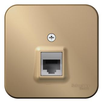 Розетка RJ45 кат.5Е О/У изолирующая пластина Титан Blanca