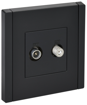 Розетка TV антенна + SAT С/У Черный Brite