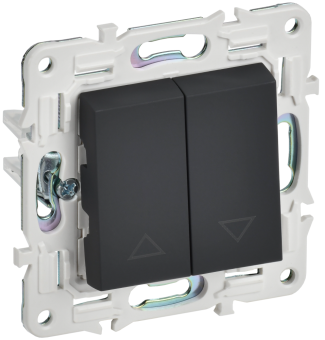 Выключатель 2-кл 10А С/У для жалюзи Графит Skandy