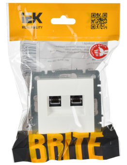 Розетка RJ45+RJ45 кат.6 С/У Жемчуг Brite