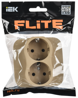 Розетка 2-м 16А С/У З/К Б/К в сборе тип 1 Хаки FLITE