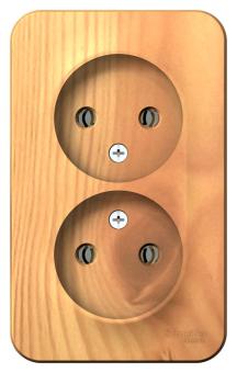 Розетка 2-м 16А О/У изолирующая пластина Ясень Blanca