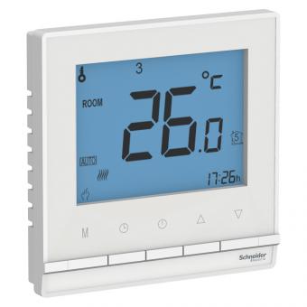 Термостат теплого пола электронный с датчиком ,от+5до+35°C, 16A, в сборе, белый ATLASDESIGN