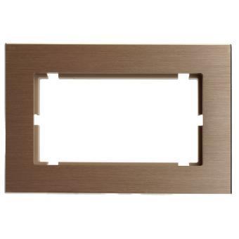 Рамка 2-я без перемычки металл Шампань Катрин