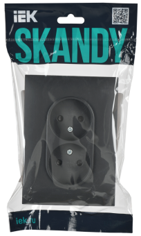 Розетка 2-м 10А С/У со шторками в сборе Титан Skandy