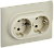 Розетка 2-м 16А С/У З/К со шторками в сборе Бежевый Skandy