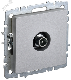 Розетка TV антенна С/У проходная Алюминий Brite