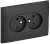 Розетка 2-м 10А С/У со шторками в сборе Графит Skandy