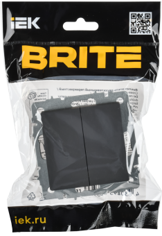 Переключатель 2-кл 10А перекрестный Графит Brite