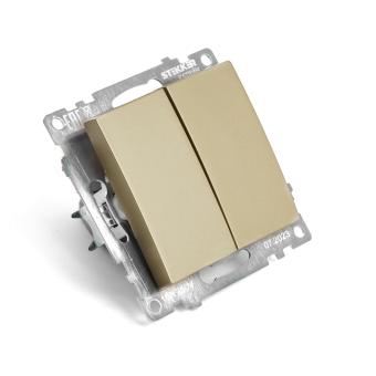 Выключатель 2-кл 10А С/У Золото Катрин