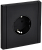 Розетка 1-м 16А С/У З/К со шторками Металл Черный Forte&Piano