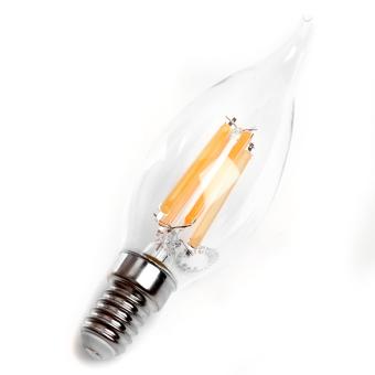 Лампа сд Е14 C35 15W 4000K филамент свеча на ветру проз. LB-718 Feron